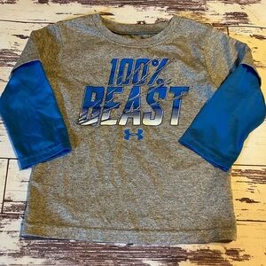 Under Armour Shirt Boy’s 12 Months 100% Beast Royal Blue & Gray